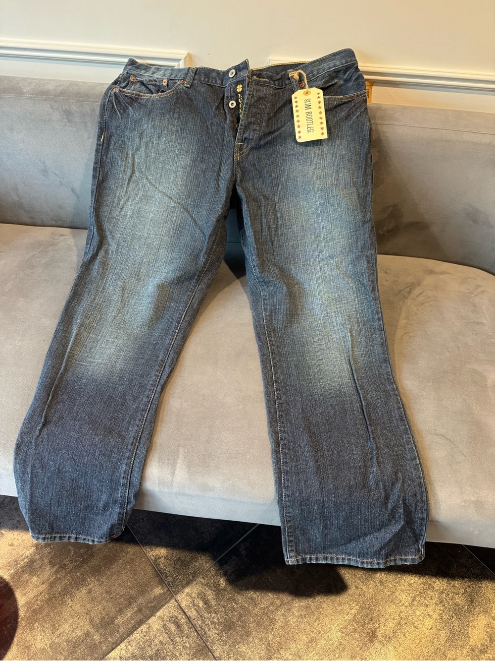 Lucky Brand Men's Bootleg Slim Lowrise Jeans - Faded Blue Denim